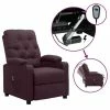 VidaXL Fauteuil inclinable électrique Violet Tissu