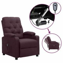 VidaXL Fauteuil inclinable électrique Violet Tissu