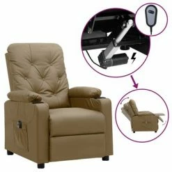 VidaXL Fauteuil inclinable électrique Cappuccino Similicuir