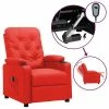 VidaXL Fauteuil inclinable électrique Rouge Similicuir