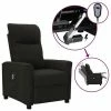 VidaXL Fauteuil inclinable électrique Noir Tissu