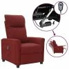 VidaXL Fauteuil inclinable électrique Bordeaux Tissu -Fauteuils Soldes image 1 3098880