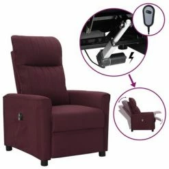 VidaXL Fauteuil inclinable électrique Violet Tissu