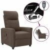 VidaXL Fauteuil inclinable électrique Taupe Tissu
