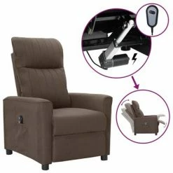 VidaXL Fauteuil inclinable électrique Taupe Tissu