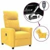 VidaXL Fauteuil inclinable électrique Jaune Tissu