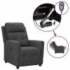 VidaXL Fauteuil inclinable électrique Gris foncé Tissu