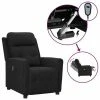 VidaXL Fauteuil inclinable électrique Noir Tissu