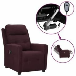 VidaXL Fauteuil inclinable électrique Violet Tissu