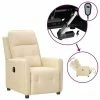 VidaXL Fauteuil inclinable électrique Crème Tissu