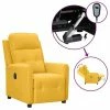 VidaXL Fauteuil inclinable électrique Jaune Tissu