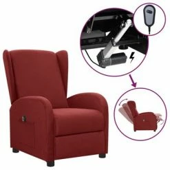 VidaXL Fauteuil inclinable électrique Bordeaux Tissu