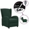VidaXL Fauteuil inclinable électrique Vert foncé Tissu