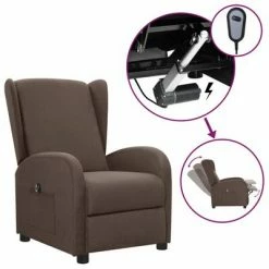 VidaXL Fauteuil inclinable électrique Taupe Tissu