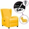 VidaXL Fauteuil inclinable électrique Jaune Tissu