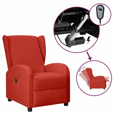 VidaXL Fauteuil inclinable électrique à oreilles Bordeaux Similicuir 3 VidaXL Fauteuil inclinable électrique à oreilles Bordeaux Similicuir