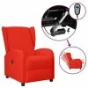 VidaXL Fauteuil inclinable électrique à oreilles Rouge Similicuir
