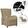 VidaXL Fauteuil inclinable électrique à oreilles Cappuccino Similicuir