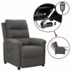 VidaXL Fauteuil inclinable électrique Gris foncé Tissu