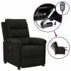 VidaXL Fauteuil inclinable électrique Noir Tissu