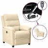 VidaXL Fauteuil inclinable électrique Crème Tissu