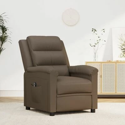 VidaXL Fauteuil inclinable électrique Gris Similicuir 4 VidaXL Fauteuil inclinable électrique Gris Similicuir – Image 2