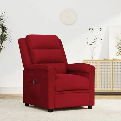 VidaXL Fauteuil inclinable électrique Bordeaux Velours 4 VidaXL Fauteuil inclinable électrique Bordeaux Velours – Image 2