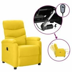 VidaXL Fauteuil inclinable électrique Jaune moutarde Tissu