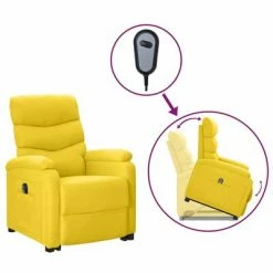 VidaXL Fauteuil inclinable debout Jaune moutarde Tissu
