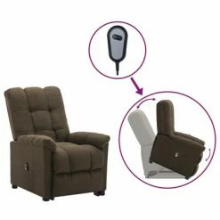 VidaXL Fauteuil inclinable Marron Tissu