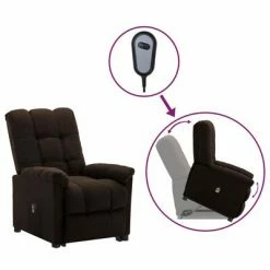 VidaXL Fauteuil inclinable Marron foncé Tissu