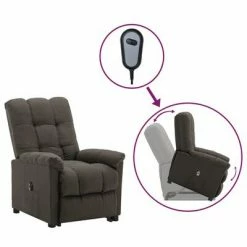 VidaXL Fauteuil inclinable Taupe Tissu