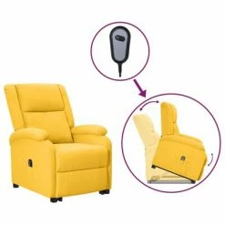 VidaXL Fauteuil inclinable Jaune Tissu
