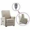VidaXL Fauteuil inclinable Crème Tissu