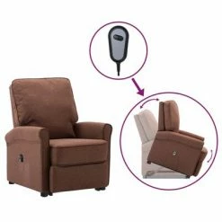 VidaXL Fauteuil inclinable Marron Tissu
