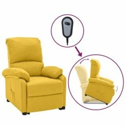 VidaXL Fauteuil releveur inclinable Jaune Tissu