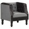 VidaXL Fauteuil Noir Cuir véritable et bois de manguier massif -Fauteuils Soldes image 1 320606