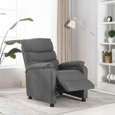 VidaXL Fauteuil inclinable Gris clair Tissu 4 VidaXL Fauteuil inclinable Gris clair Tissu – Image 2