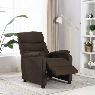 VidaXL Fauteuil inclinable Marron Tissu 4 VidaXL Fauteuil inclinable Marron Tissu – Image 2