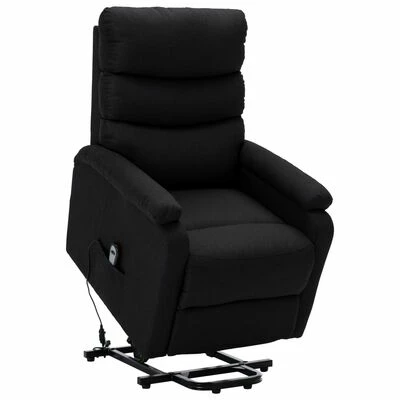 VidaXL Fauteuil inclinable Noir Tissu 3 VidaXL Fauteuil inclinable Noir Tissu