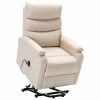 VidaXL Fauteuil inclinable Crème Tissu