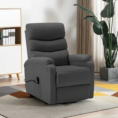 VidaXL Fauteuil inclinable Anthracite Similicuir 4 VidaXL Fauteuil inclinable Anthracite Similicuir – Image 2