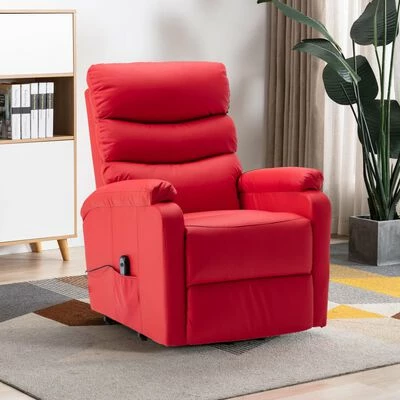 VidaXL Fauteuil inclinable Rouge Similicuir 4 VidaXL Fauteuil inclinable Rouge Similicuir – Image 2