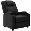 VidaXL Fauteuil inclinable Noir Similicuir