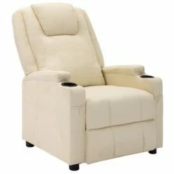 VidaXL Fauteuil inclinable Blanc Similicuir