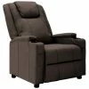 VidaXL Fauteuil inclinable Marron Similicuir