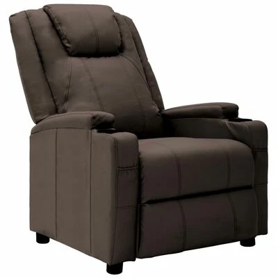VidaXL Fauteuil inclinable Marron Similicuir 3 VidaXL Fauteuil inclinable Marron Similicuir