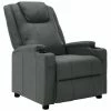 VidaXL Fauteuil inclinable Anthracite Similicuir