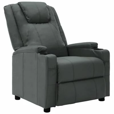 VidaXL Fauteuil inclinable Anthracite Similicuir 3 VidaXL Fauteuil inclinable Anthracite Similicuir