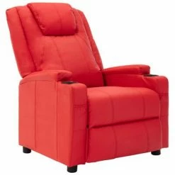 321309 vidaXL Reclining Chair Red Faux Leather